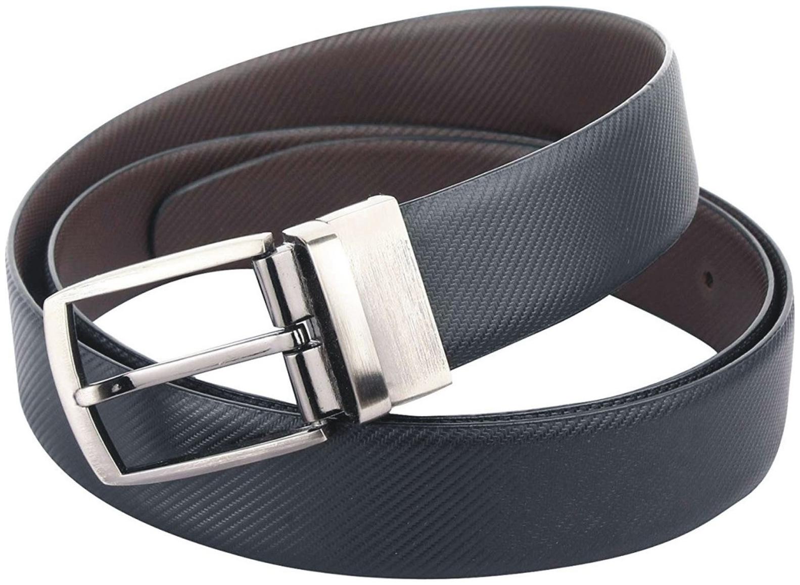 

CRAFTWOOD Men Black Reversible Leather Belt (Size 28 Pack of 1 )