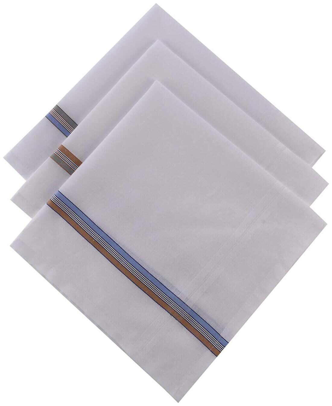 

Crossline White Cotton Handkerchiefs ( Pack of 3 )