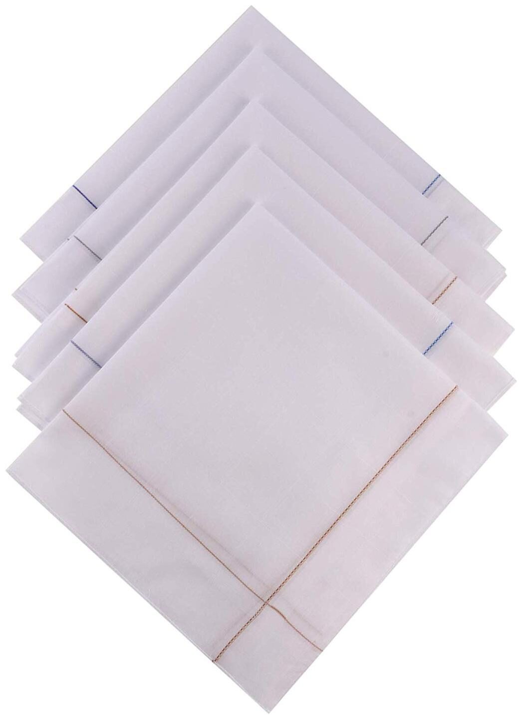 

Crossline White Cotton Handkerchiefs ( Pack of 5 )