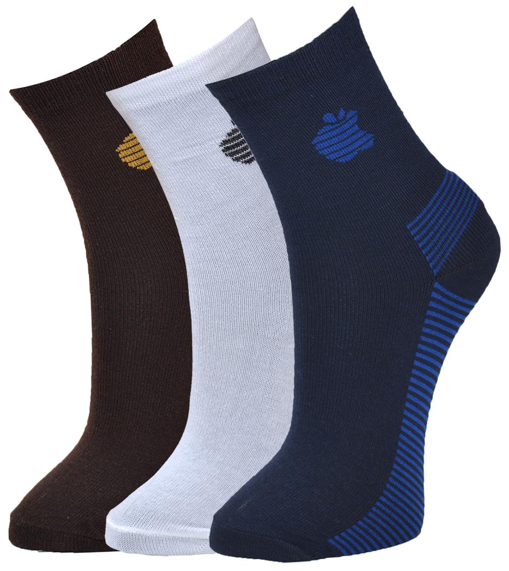 

crux hunter Assorted Cotton Ankle length socks ( Pack of 3 )