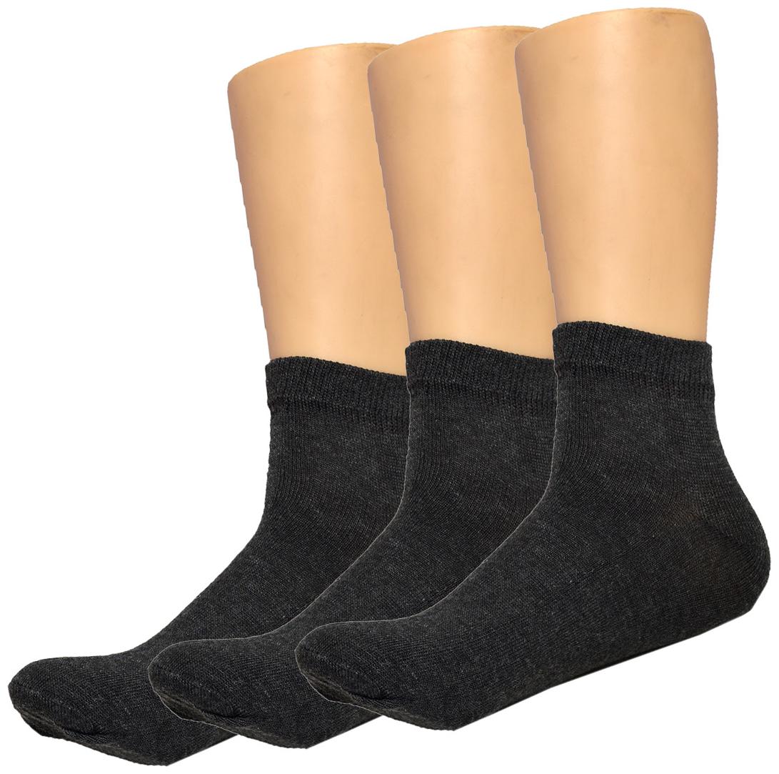 

CH CRUX HUNTER Grey Cotton Ankle length socks ( Pack of 3 )
