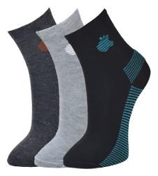 

crux hunter Assorted Cotton Ankle length socks ( Pack of 3 )