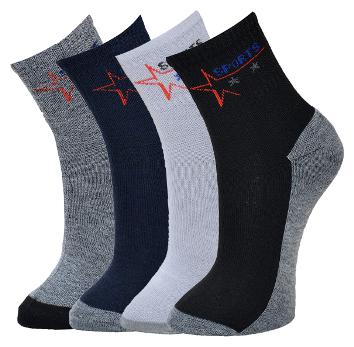 

crux hunter Assorted Cotton Ankle length socks ( Pack of 4 )