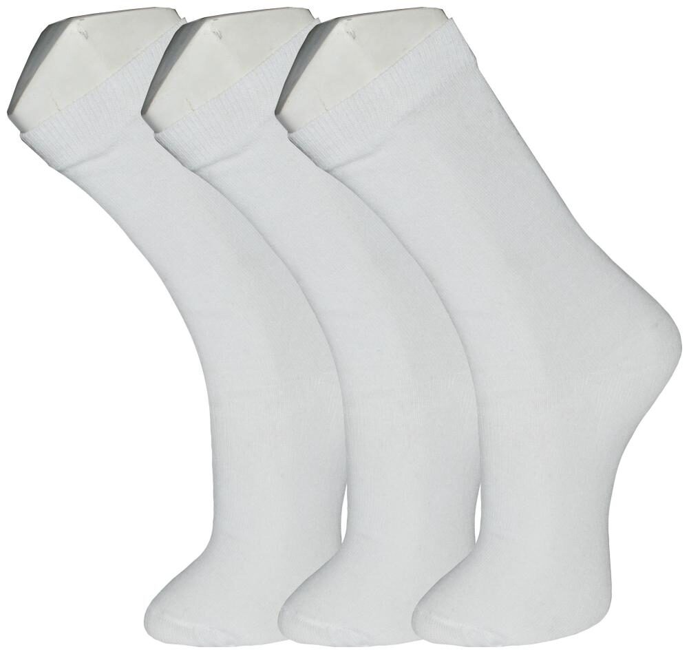 

crux hunter White Cotton Calf length socks ( Pack of 3 )