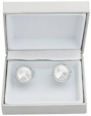 Cufflink SLIVER WITH WHITE DAIMON