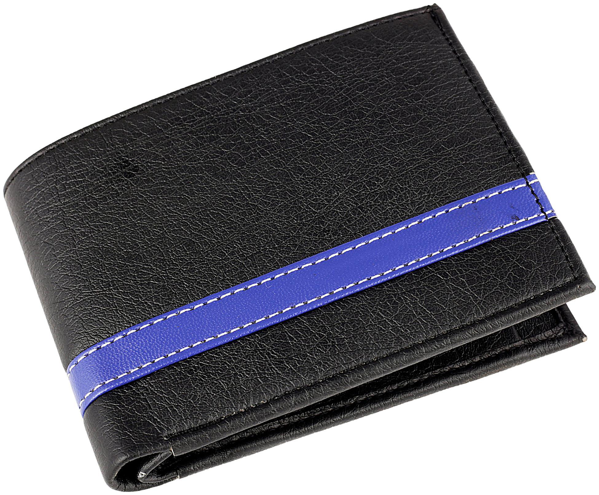 

DA BARIO MEN S PREMIUM STRIPE COIN WALLET - BLACK BLUE