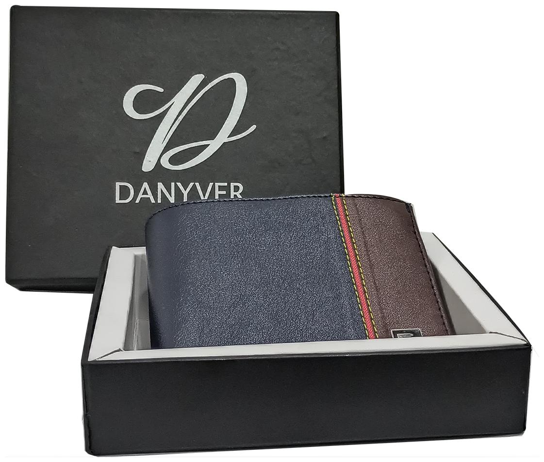 

DANYVER Men Blue Brown Leather Money Clip Wallet ( Pack of 1 )