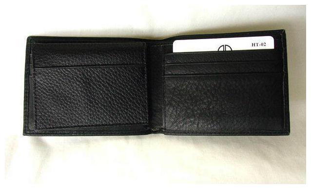 

DAVID KING Boston Black Leather Flipfold Passcase Bifold Mens Wallet NEW NWT