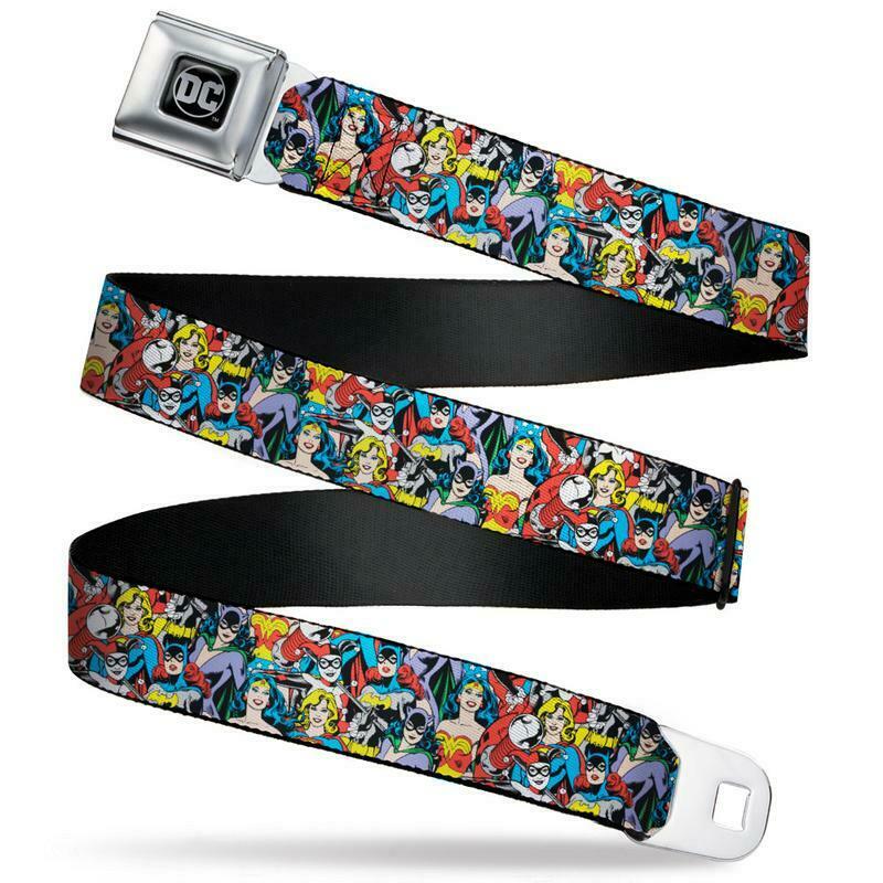 

DC Universe Superhero And Villains Collage Full Color Seatbelt Belt