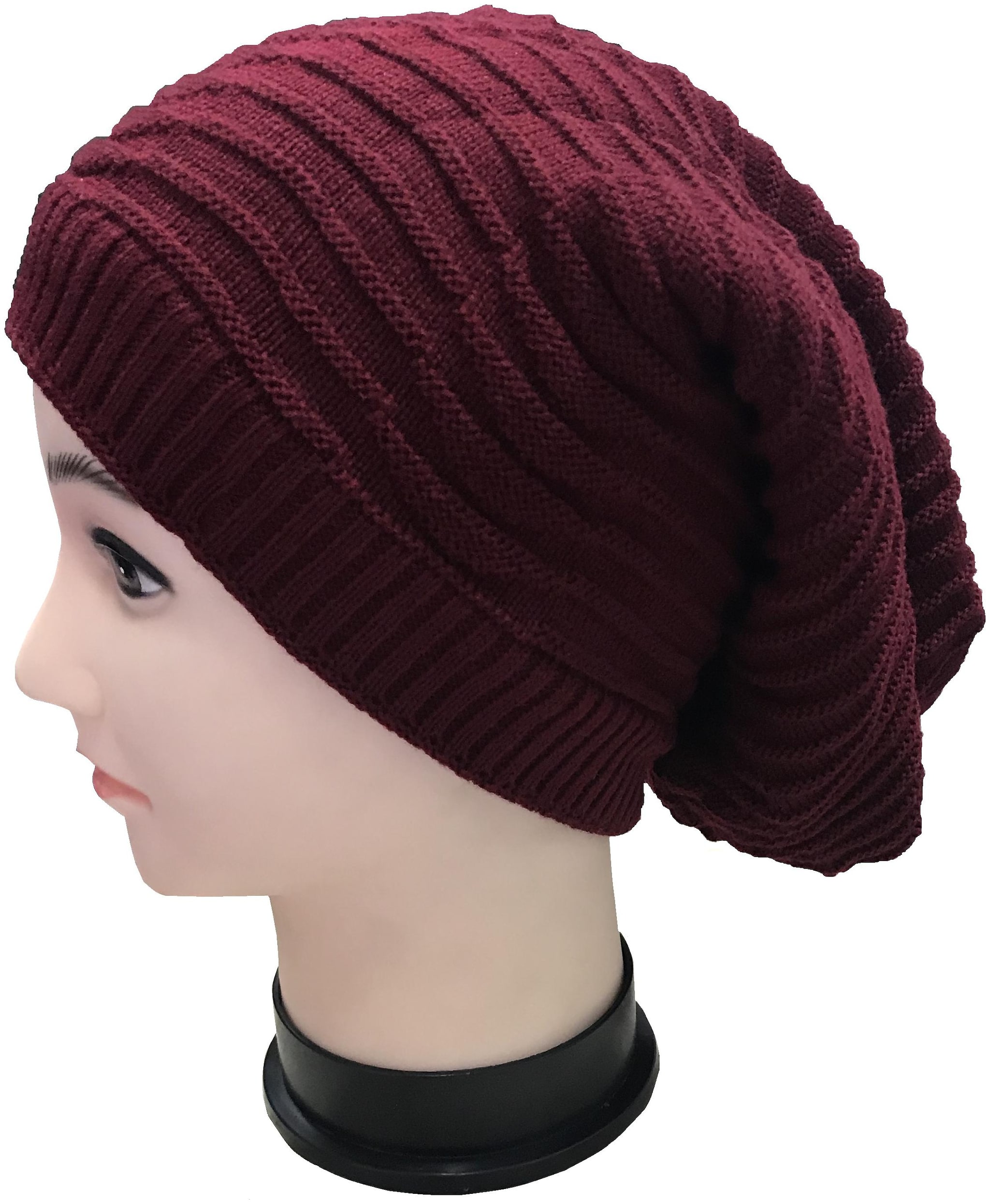 

Saifpro Designers Unisex Woolen Long Beanie Cap With Fur (Red)