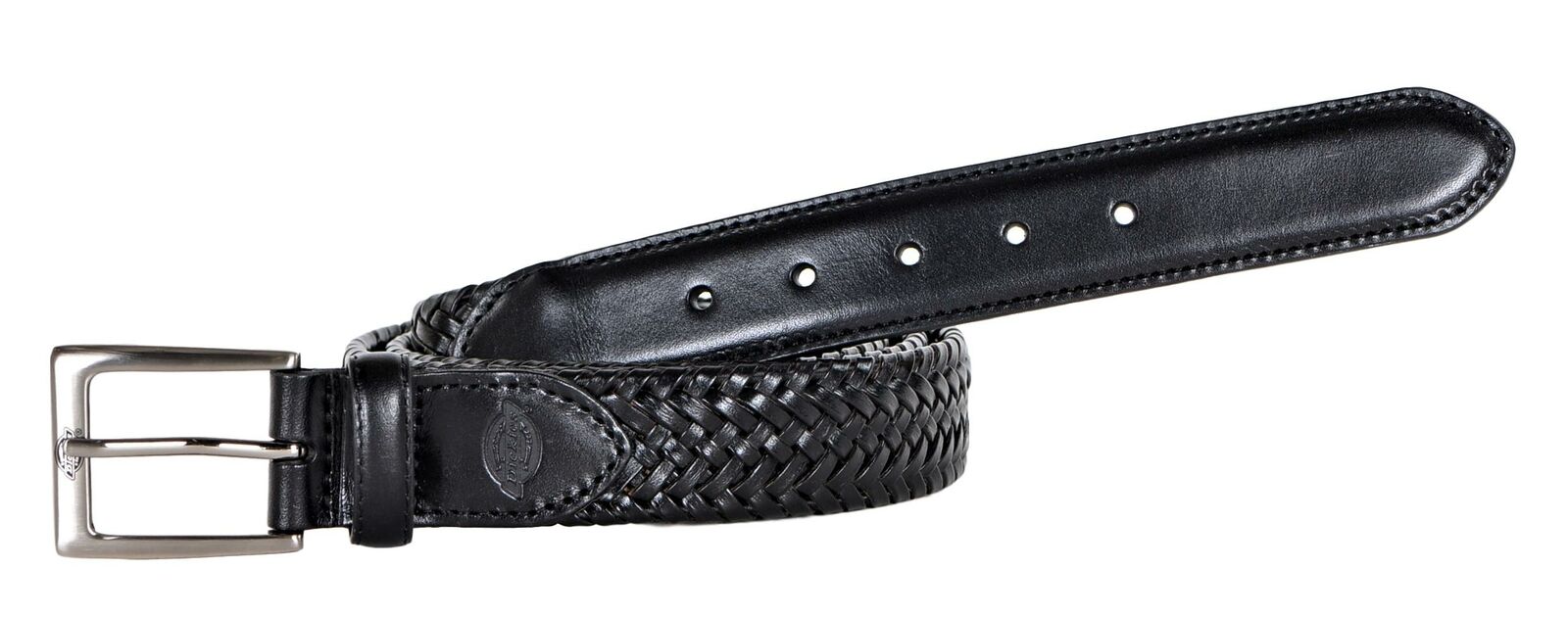 

Dickies Mens Leather V-Weave Braided Stretch Belt Black