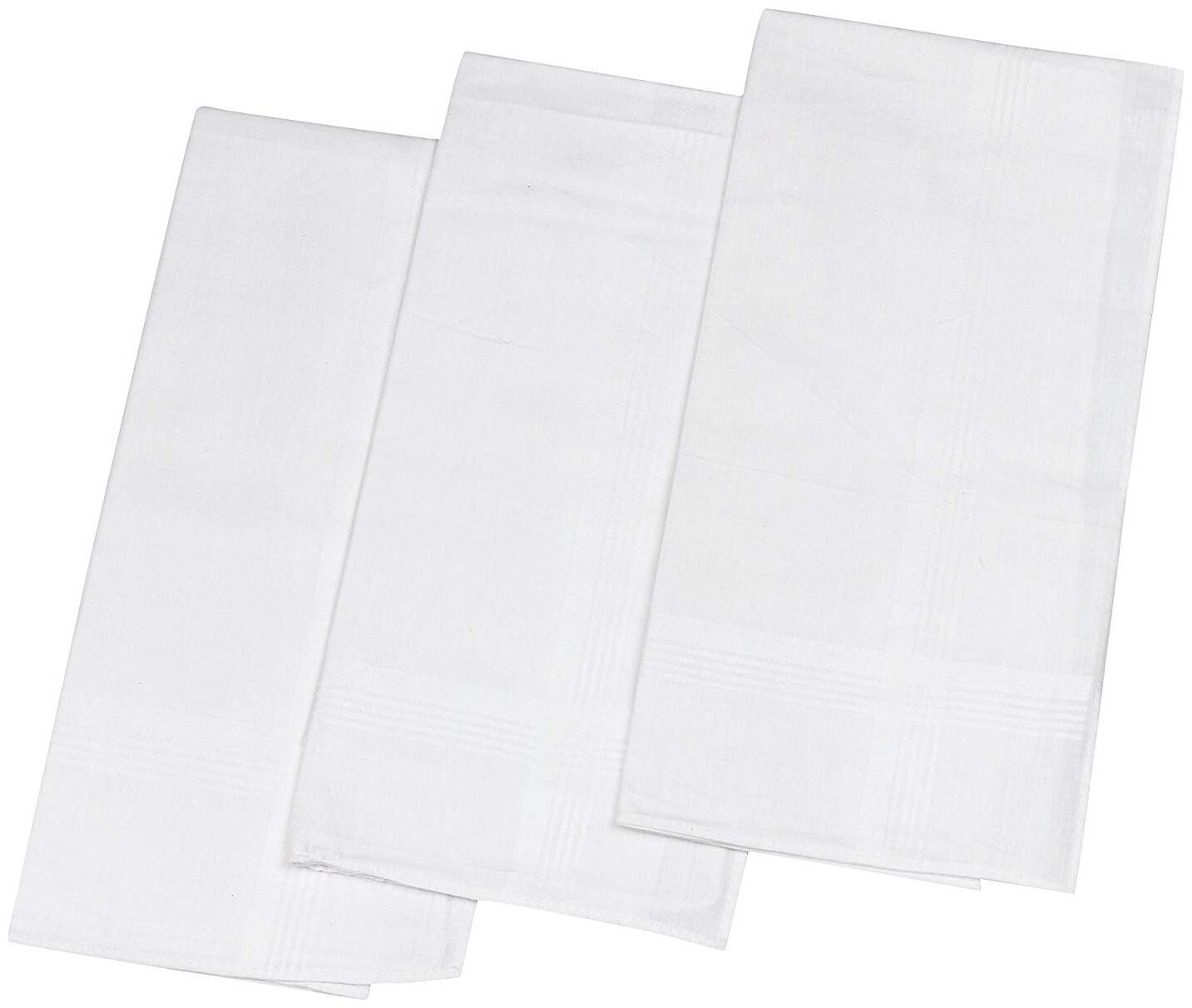 

DINAMIC White Cotton Handkerchiefs ( Pack of 3 )