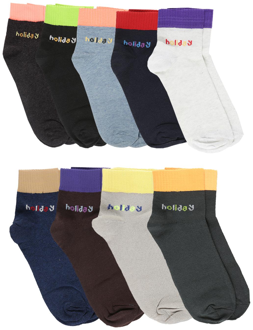 

Dollar Assorted Cotton Ankle length socks ( Pack of 9 )