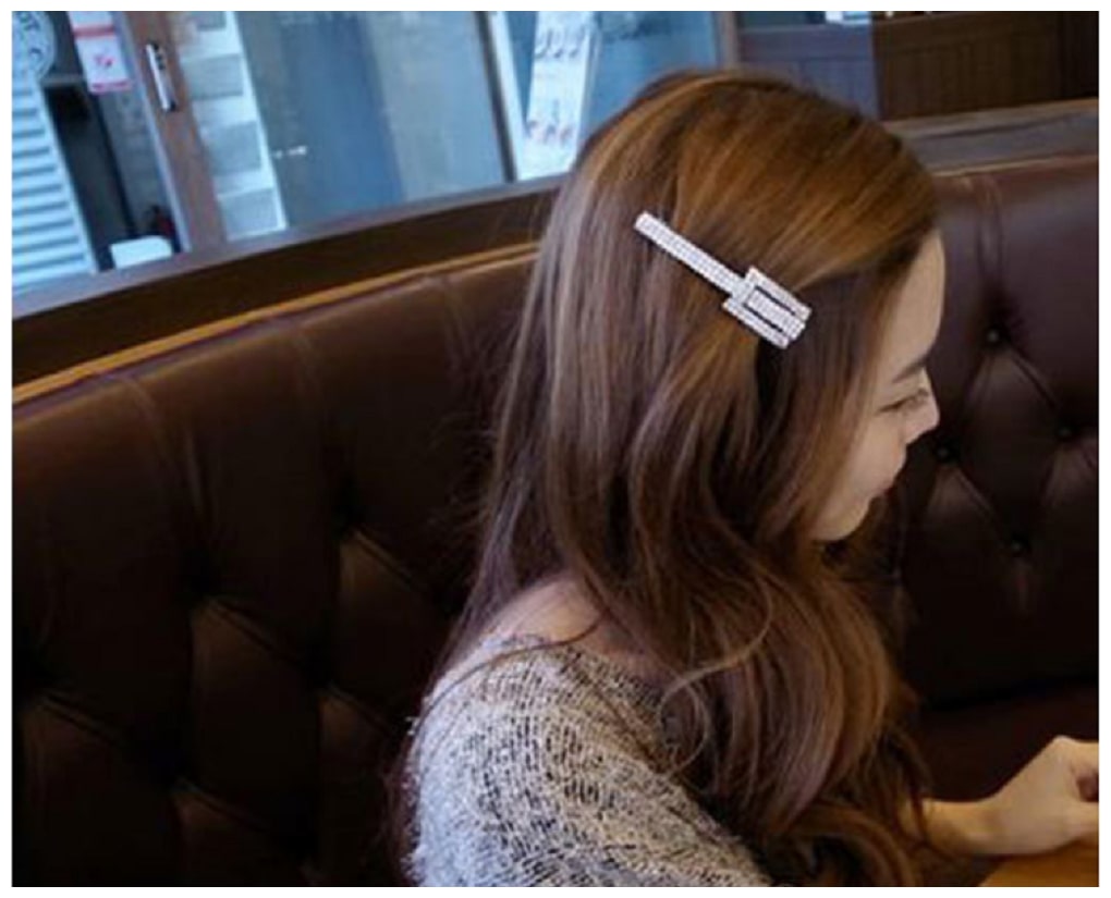 

Dolly Jewels Rectangular Inlaid Rhinestone Hair-Pin For Girl Women