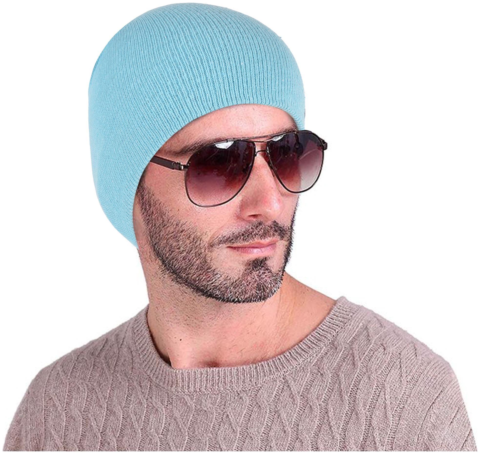 

DRUNKEN Mens Womens Slouchy Soft woollen winter Beanie Caps Skull Blue
