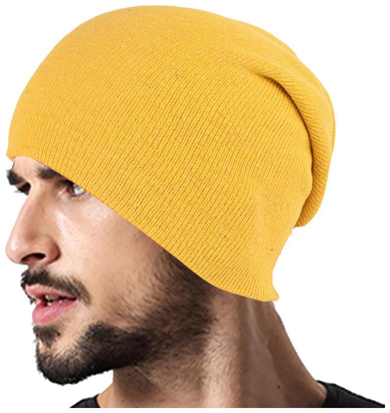 

DRUNKEN Mens Womens Slouchy Soft woollen winter Beanie Caps Skull Yellow