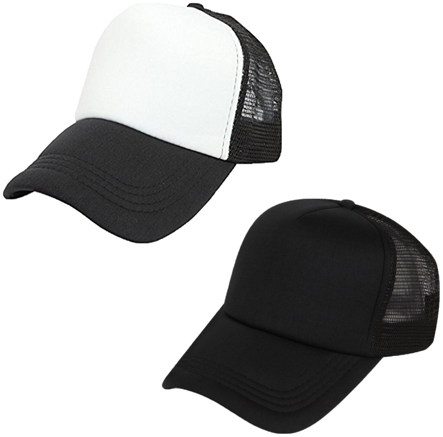 

DRUNKEN Pack Of 2 Men s Mesh Stylish Adjustable Freesize Cap Color (Black)