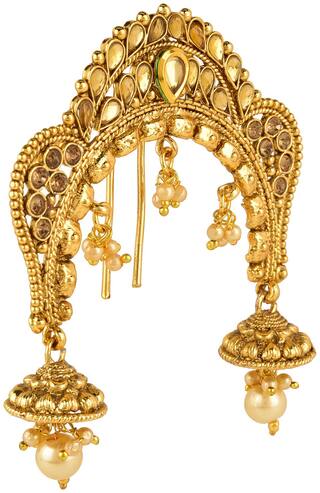 Buy Efulgenz Traditional Gold Plated Bridal Crystal Pearl Hair