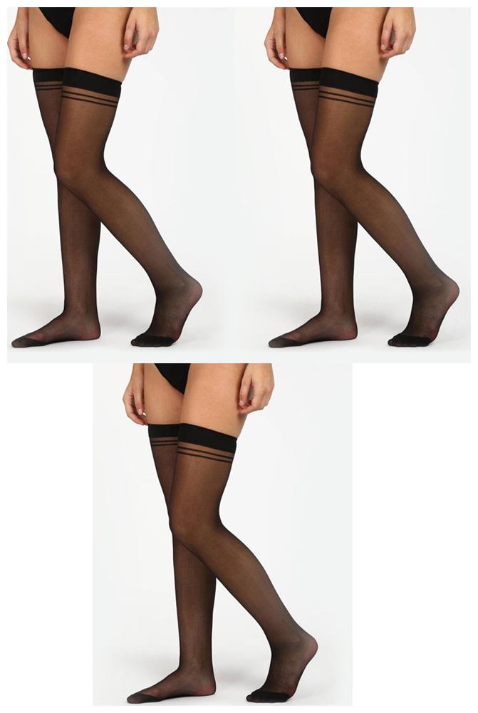 

Element Cart Women Nylon Stocking(Pair of socks-stocking-black-pack3)