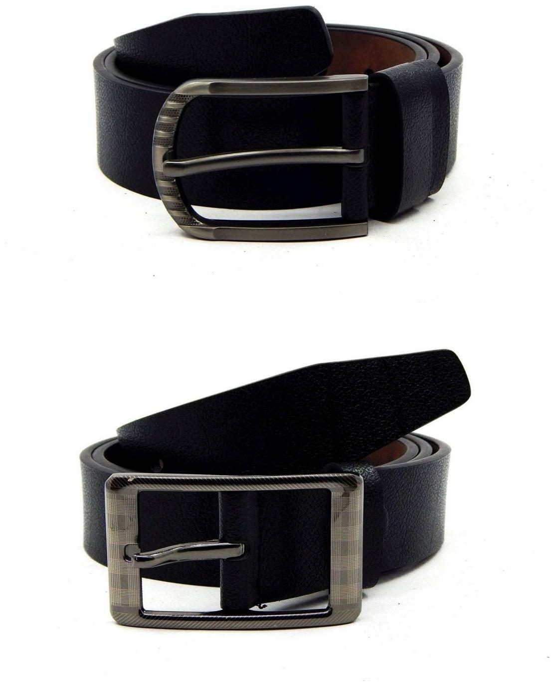 

Els Black Synthetic Leather Belts For Men