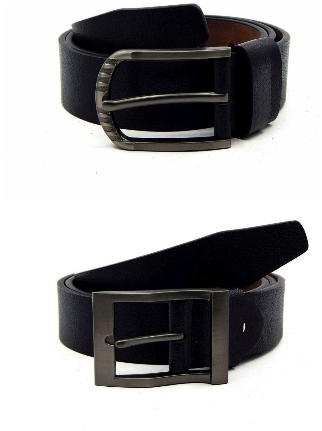 

Els Black Synthetic Leather Belts For Men