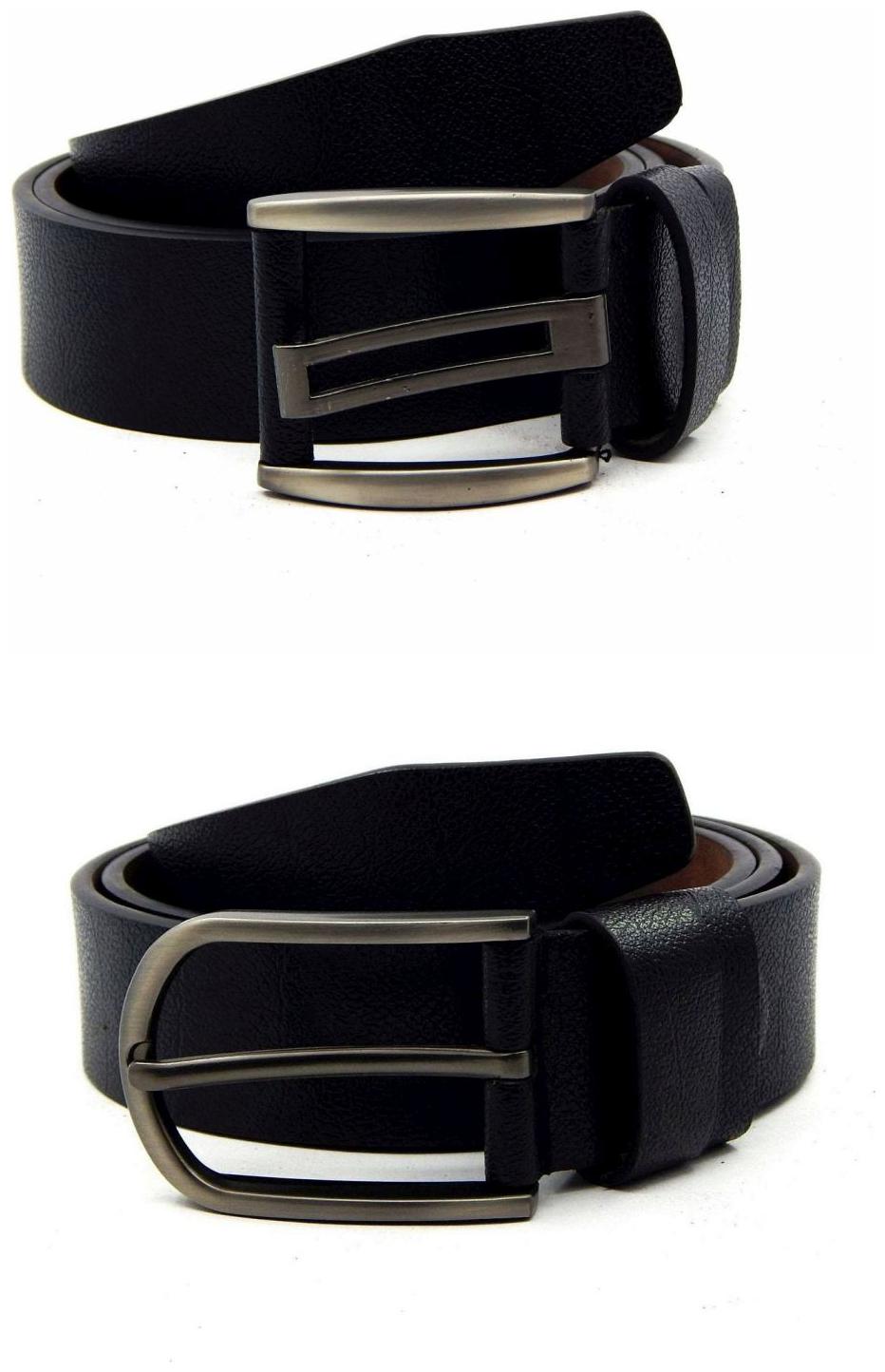 

Els Black Synthetic Leather Belt For Men