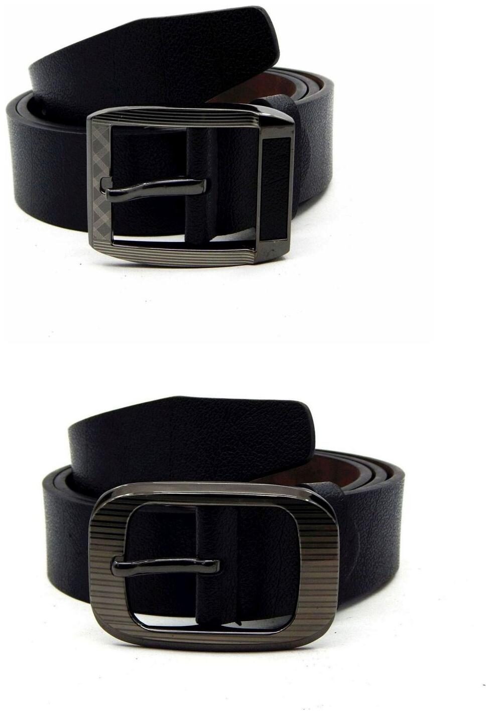 

Els Black Synthetic Leather Belts For Men