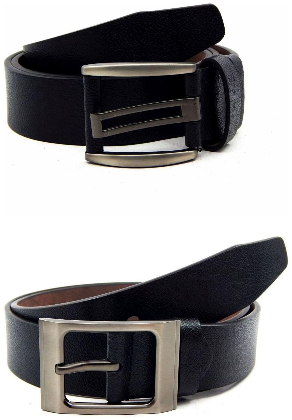 

Els Black Synthetic Leather Belt For Men