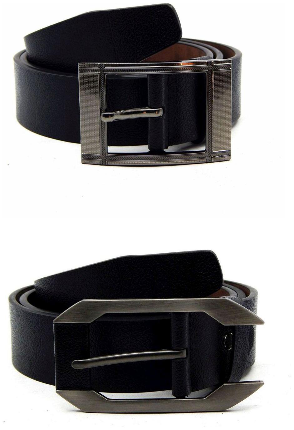 

Els Black Synthetic Leather Belts For Men