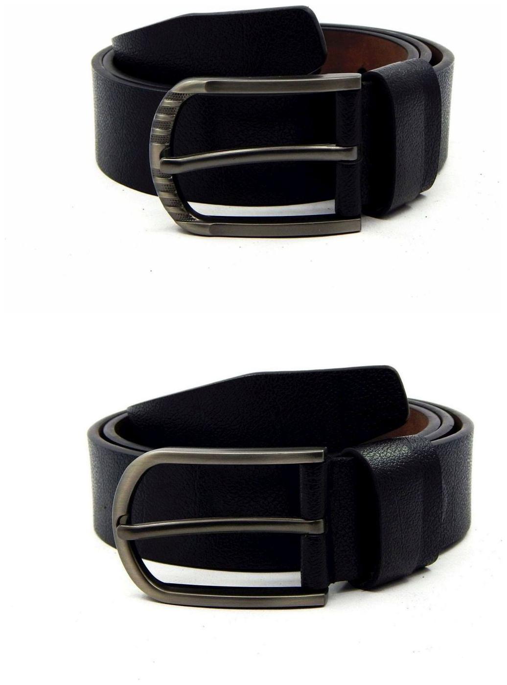 

Els Black Synthetic Leather Belts For Men
