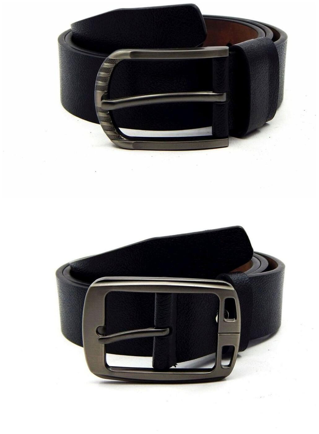 

Els Black Synthetic Leather Belts For Men