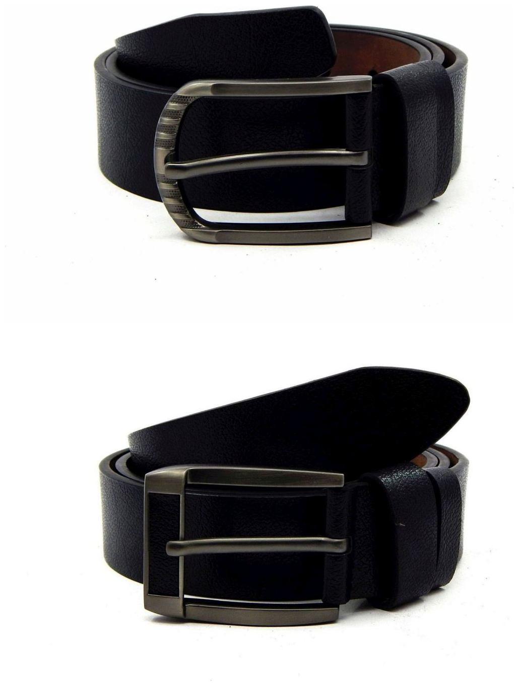 

Els Black Synthetic Leather Belts For Men