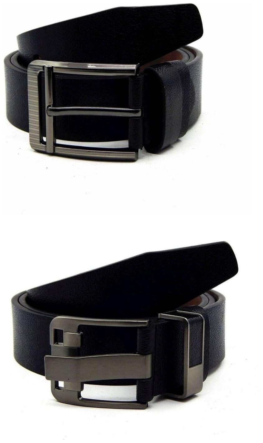 

Els Black Synthetic Leather Belts For Men