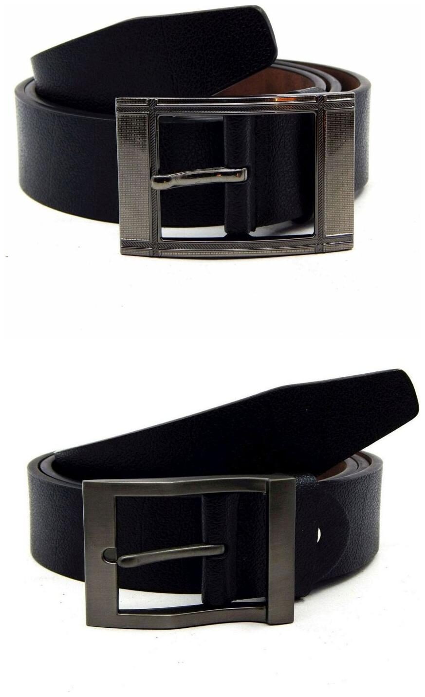 

Els Black Synthetic Leather Belts For Men