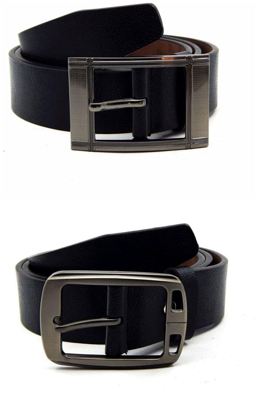 

Els Black Synthetic Leather Belts For Men