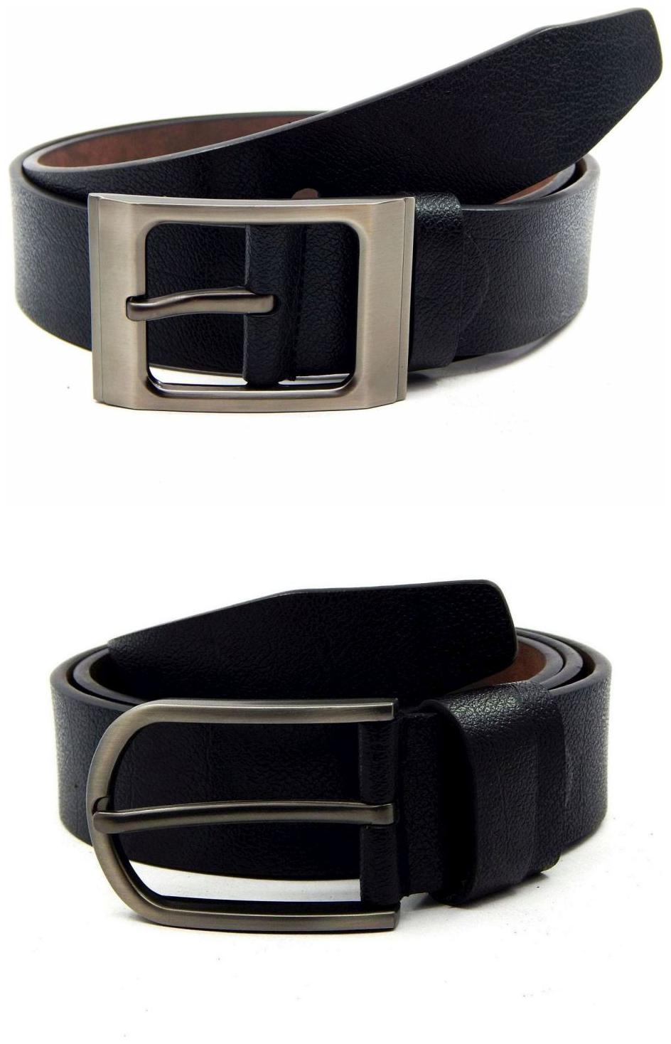 

Els Black Synthetic Leather Belt For Men