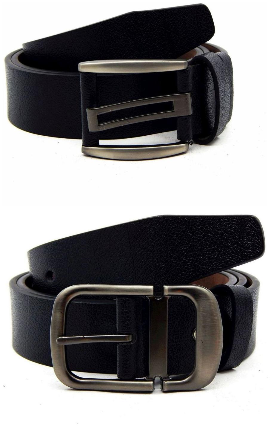 

Els Black Synthetic Leather Belt For Men
