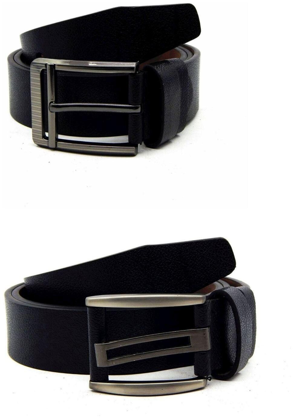 

Els Black Synthetic Leather Belts For Men