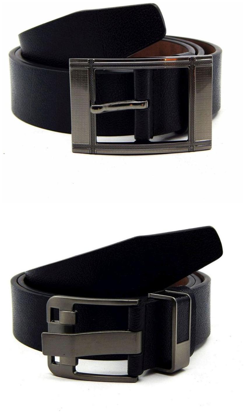 

Els Black Synthetic Leather Belts For Men