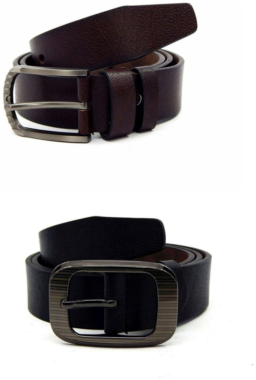 

Els Brown Black Synthetic Leather Belts For Men