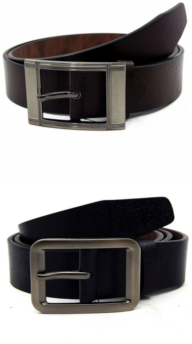 

Els Brown Black Synthetic Leather Belts For Men