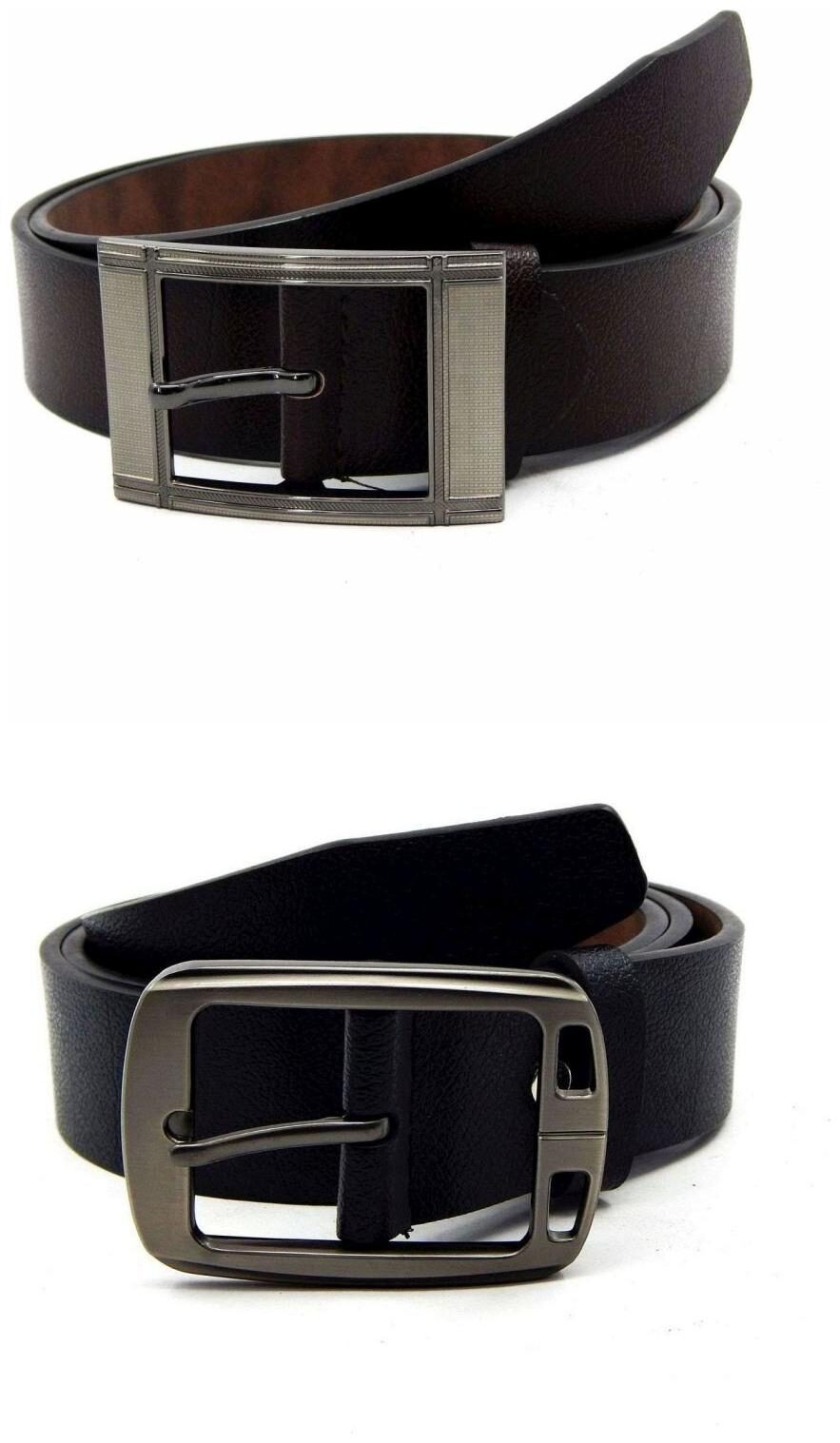 

Els Brown Black Synthetic Leather Belts For Men