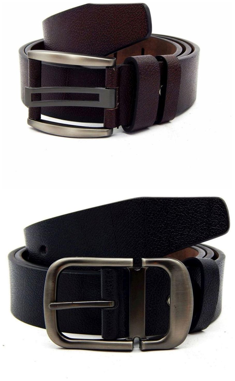 

Els Brown Black Synthetic Leather Belt For Men