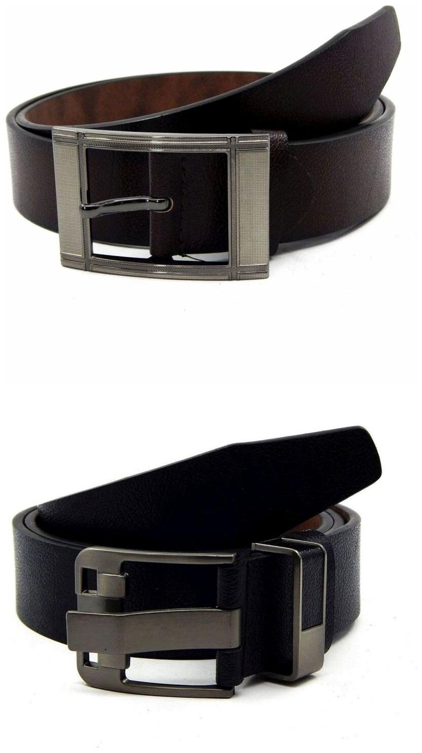 

Els Brown Black Synthetic Leather Belts For Men