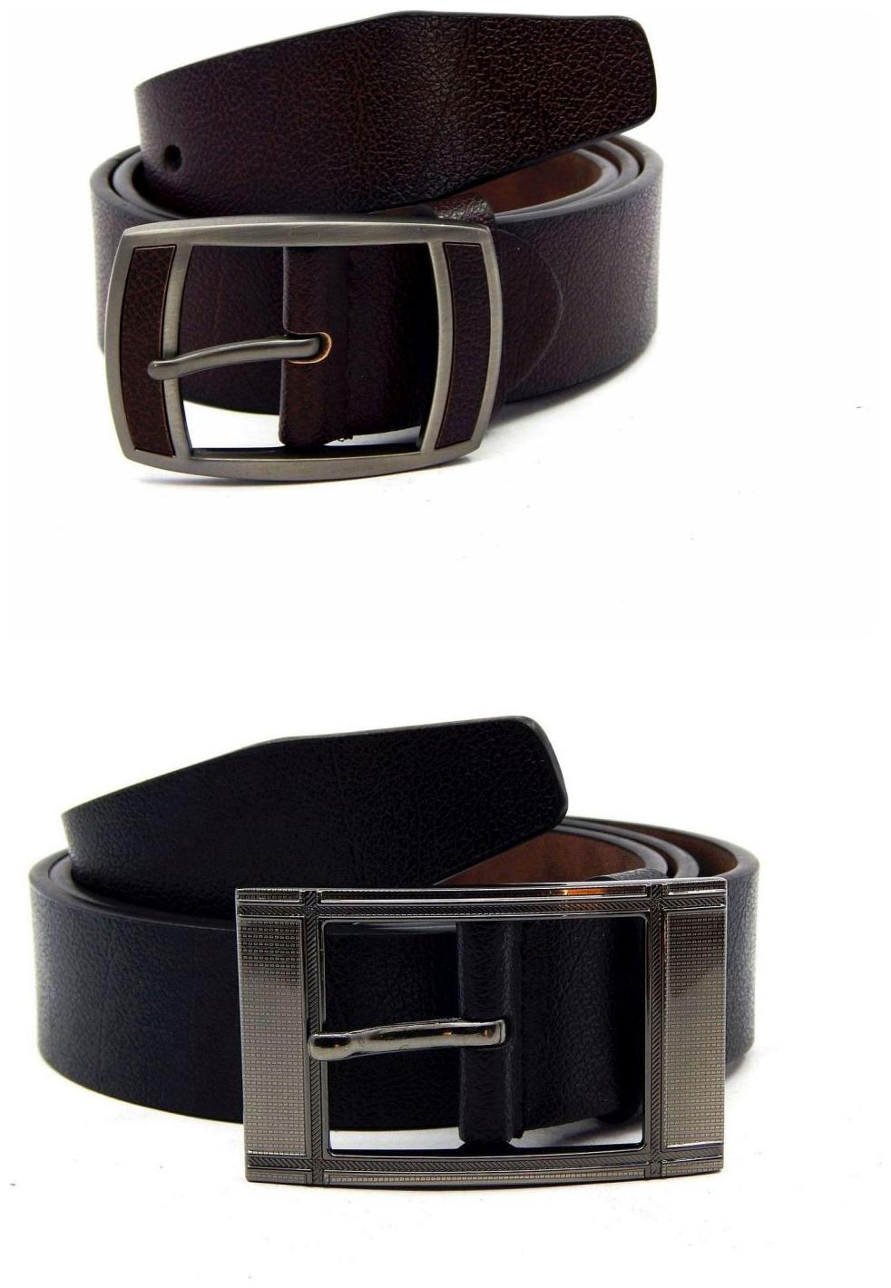 

Els Brown Black Synthetic Leather Belts For Men