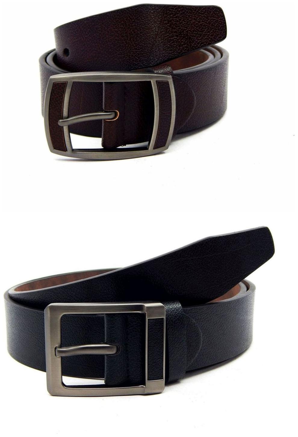 

Els Brown Black Synthetic Leather Belts For Men