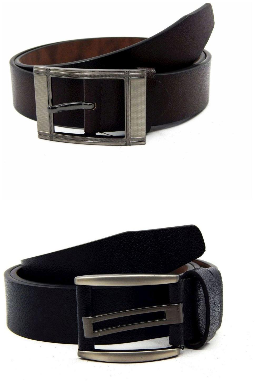 

Els Brown Black Synthetic Leather Belts For Men
