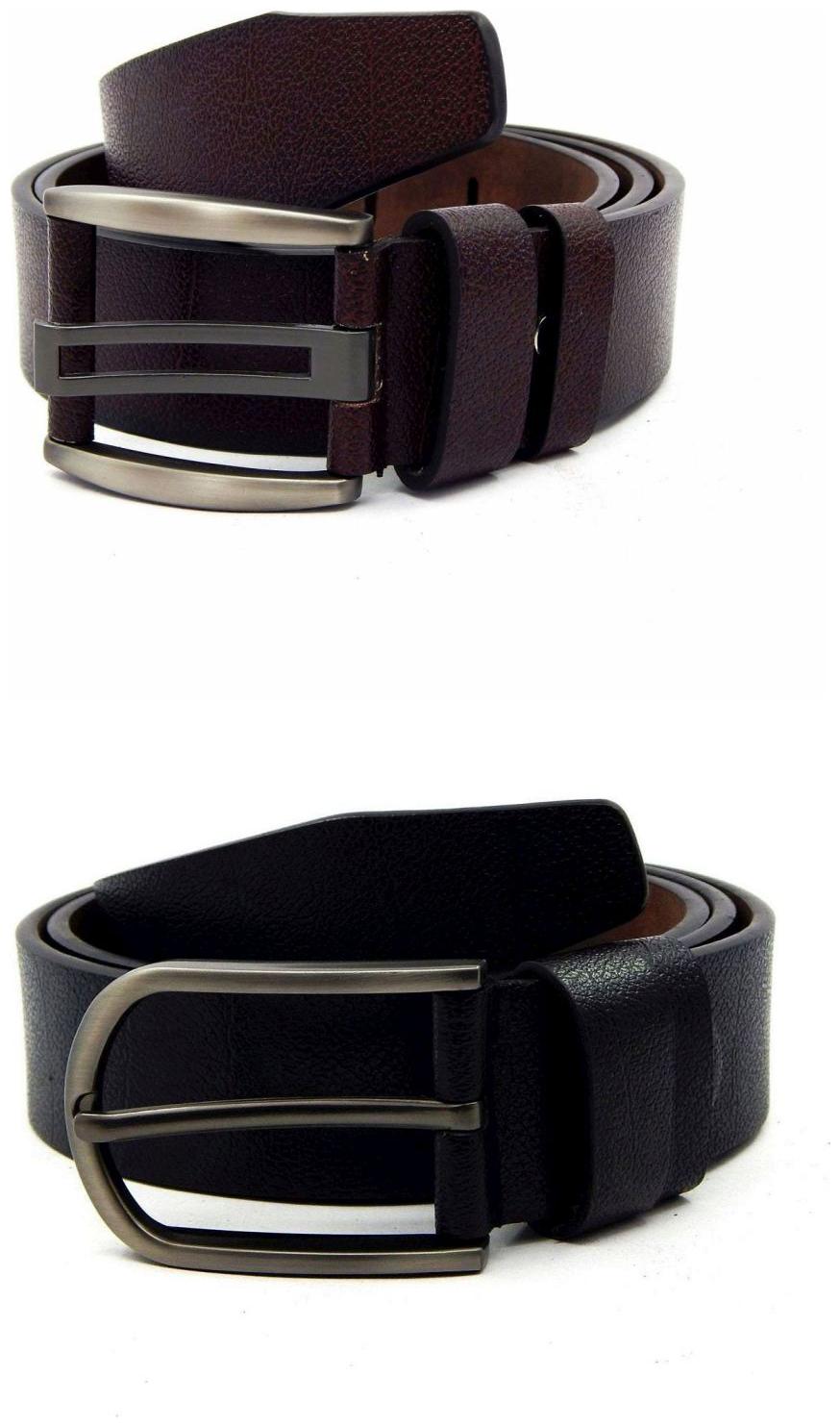 

Els Brown Black Synthetic Leather Belt For Men