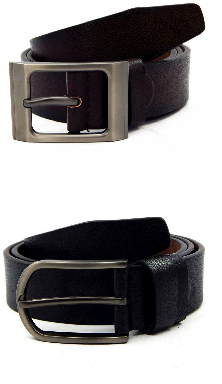 

Els Brown Black Synthetic Leather Belt For Men