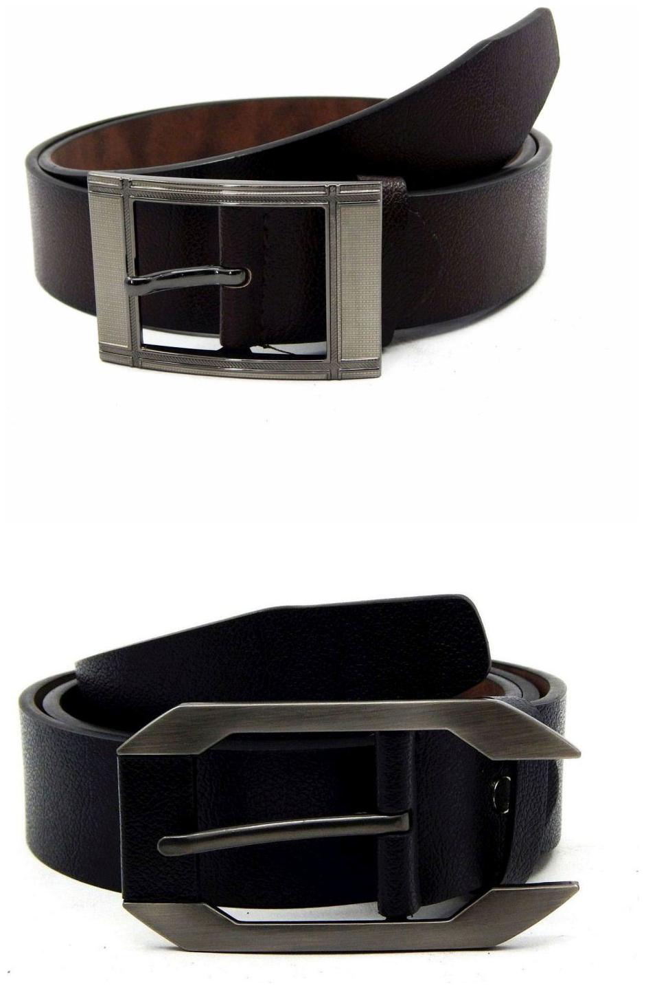 

Els Brown Black Synthetic Leather Belts For Men